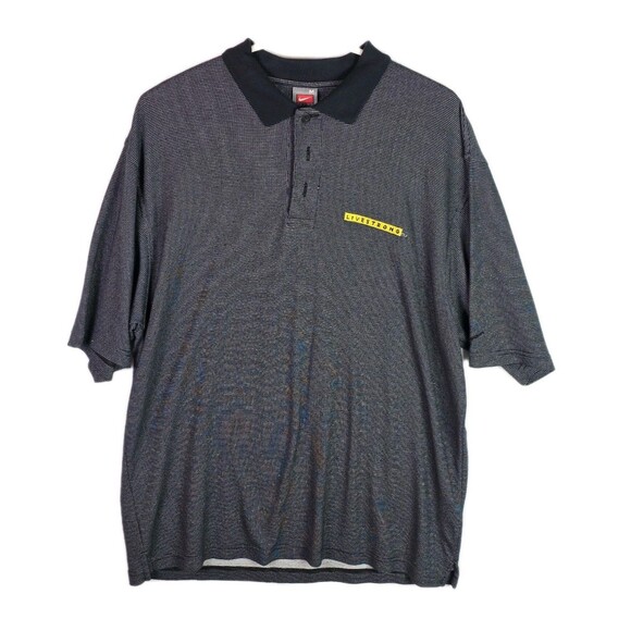 Vintage Nike Polo Shirt Men's Medium Black Striped‎ Livestrong Lance Armstrong - Picture 2 of 13